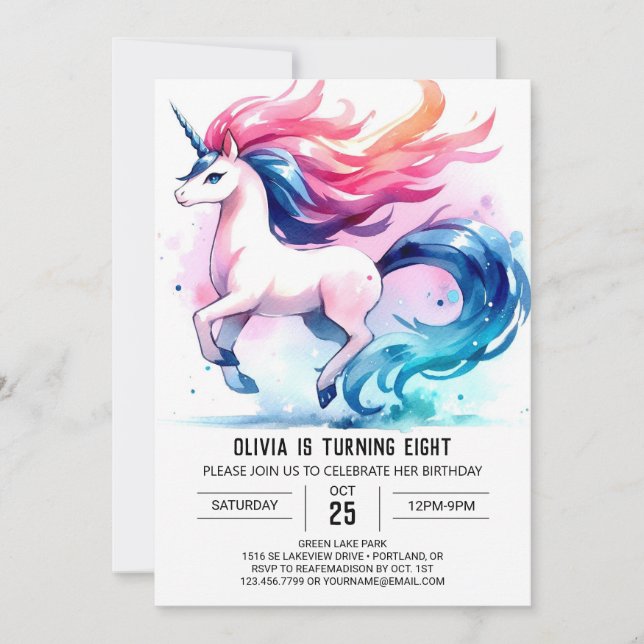 Invitación Aniversario del caballo editable ruso (Anverso)