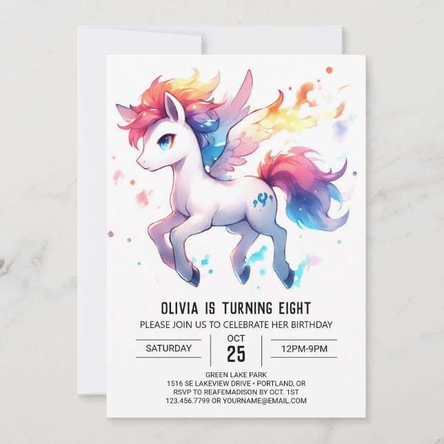 Invitación Aniversario del Caballo Infantil Rústico (Anverso)