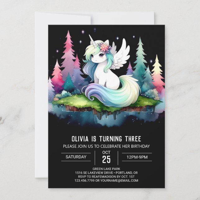 Invitación Aniversario del Caballo Moderno Encantado (Anverso)