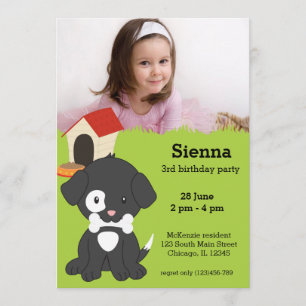 Invitación Aniversario del cachorro lindo