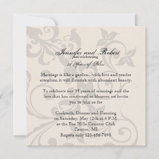 Invitación Aniversario del carbón vegetal y el marfil-filigrí