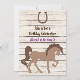 Invitación Aniversario del Chica de Caballo y Madera de bonit