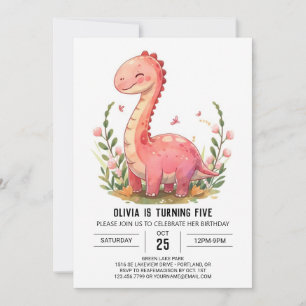 Invitación Aniversario del Chica de los dinosaurios en línea 