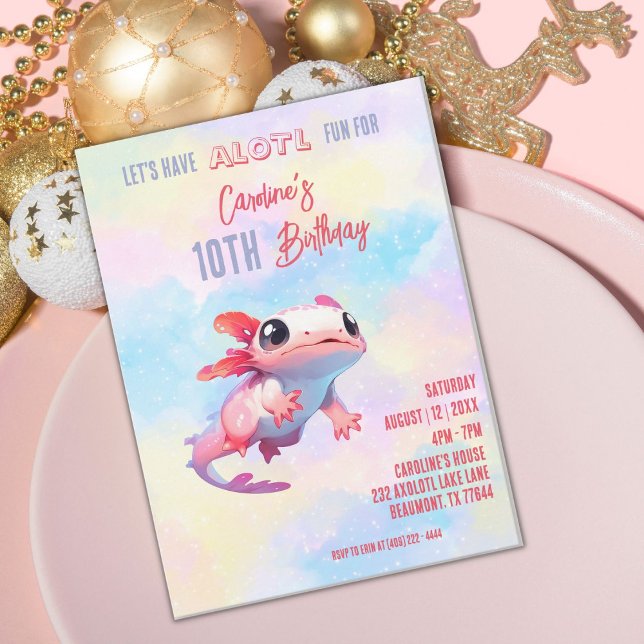 Invitación Aniversario del chica de Rainbow axolotl (Subido por el creador)