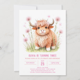 Invitación Aniversario del Chica de un corral de ganado de la