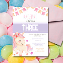 Aniversario del Chica de Unicornio Rosa