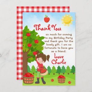 Invitación Aniversario del Chica del pelo marrón de Apple Pic