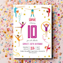 Invitación Aniversario del chica deportivo de acrobacia y gim