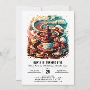Invitación Aniversario del chocolate con barra encantada