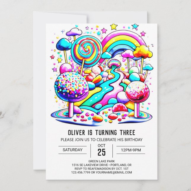 Invitación Aniversario del chocolate dulce lindo (Anverso)