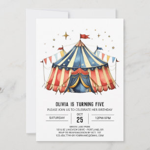 Invitación Aniversario del Circo de Niños Personalizados Senc
