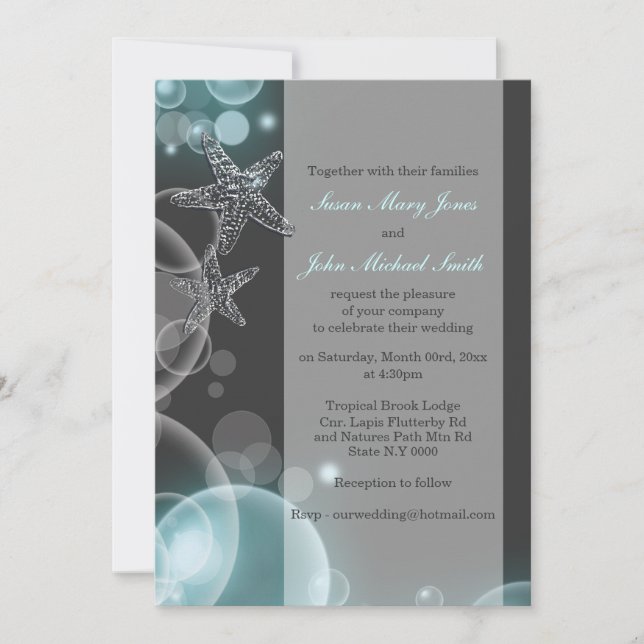 Invitación Aniversario del compromiso del boda del gris azul (Anverso)