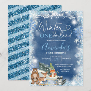 Invitación Aniversario del Copo de Nieve Azul de Onederland
