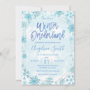 Invitación Aniversario del Copo de Nieve Azul de Onederland
