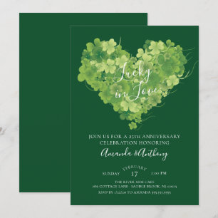 Invitación Aniversario del corazón de Shamrock en el amor