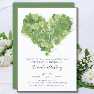Invitación Aniversario del corazón de Shamrock en el amor