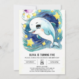 Invitación Aniversario del delfín subacuático simple encantad