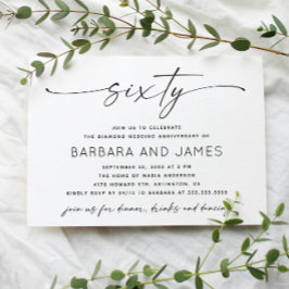 Invitación Aniversario del Diamante 60 Boda. Foto minimalista