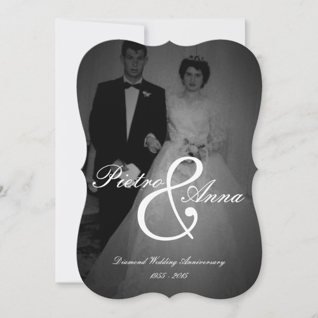 Invitación Aniversario del Diamante con mi cosecha | Borde de (Anverso)