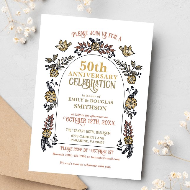 Invitación Aniversario del Dorado 50° Boda (Subido por el creador)