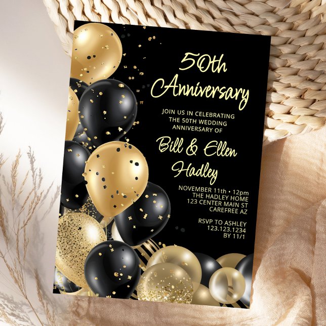 Invitación Aniversario del Dorado 50° Boda (Subido por el creador)