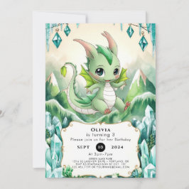 Invitación Aniversario del Dragón del Pastel Mágico