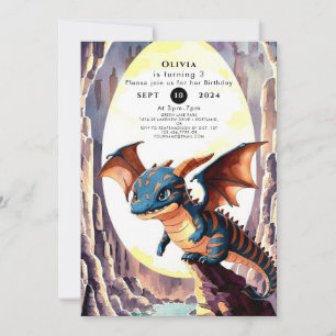Invitación Aniversario del Dragón del Pastel Mágico