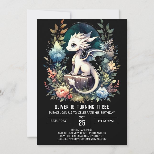 Invitación Aniversario del Dragón Digital Elegante (Anverso)