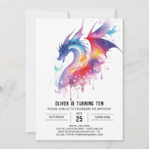 Invitación Aniversario del Dragón Magnífico Encantado