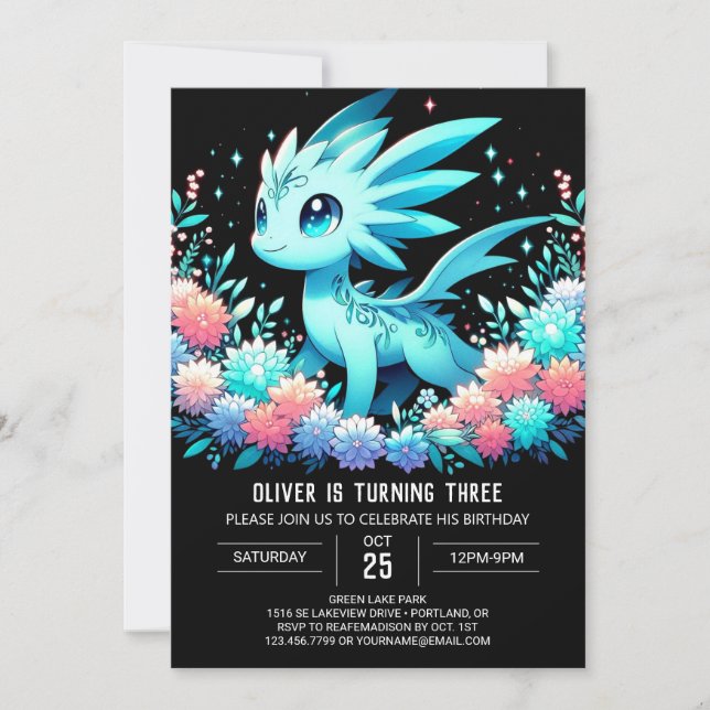 Invitación Aniversario del Dragón Moderno (Anverso)