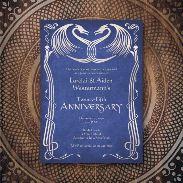 Invitación Aniversario del Dragón Viking Celtic (Subido por el creador)