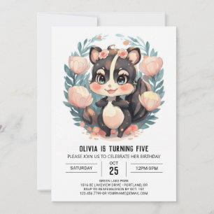 Invitación Aniversario del elegante zorrillo de la diversión