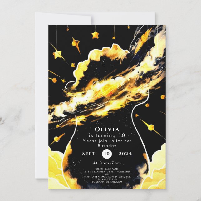 Invitación Aniversario del espacio divertido encantado (Anverso)