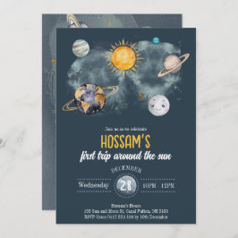 Invitación Aniversario del espacio exterior Galaxy Sun Moon E