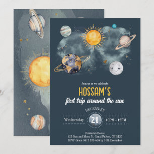 Invitación Aniversario del espacio exterior Galaxy Sun Moon E