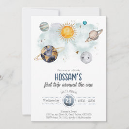 Invitación Aniversario del espacio exterior Galaxy Sun Moon E