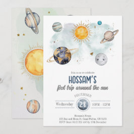 Invitación Aniversario del espacio exterior Galaxy Sun Moon E