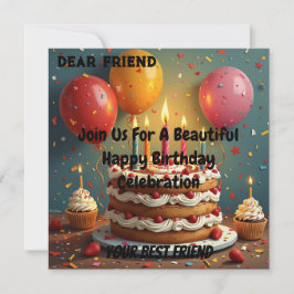 Invitación Aniversario del Feliz Cumpleaños Personalizado