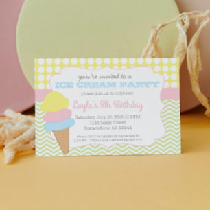 Invitación Aniversario del Fiesta del Helado, Crema de Hielo