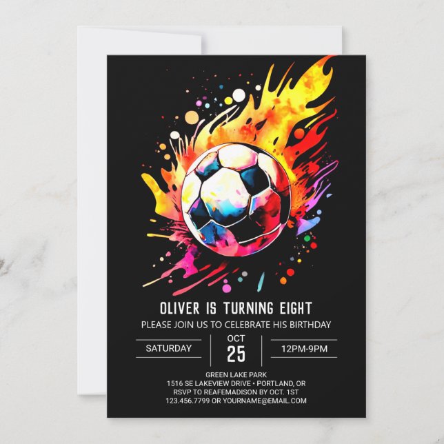 Invitación Aniversario del fútbol acuático de deportes mágico (Anverso)