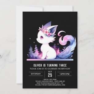 Invitación Aniversario del Gato de Niños Elegantes