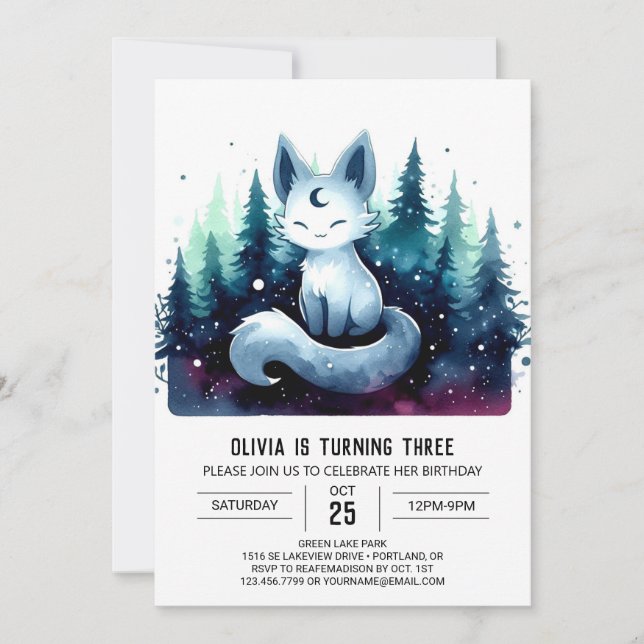 Invitación Aniversario del gato encantado (Anverso)