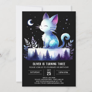 Invitación Aniversario del Gato Encantado de Whimsy