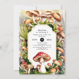 Invitación Aniversario del hongo simple y encantado