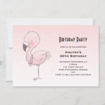 Aniversario del Ilustracion de Flamingo Rosa