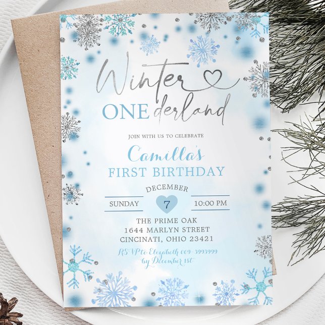 Invitación Aniversario del invierno del Copo de Nieve de Plat (Subido por el creador)