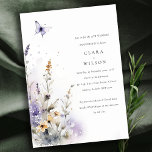 Invitación Aniversario del Jardín de Mariposas Lilac Wildflow<br><div class="desc">Si necesita cualquier otro producto o personalización que coincida,  por favor envíe un mensaje a través de Zazzle.</div>
