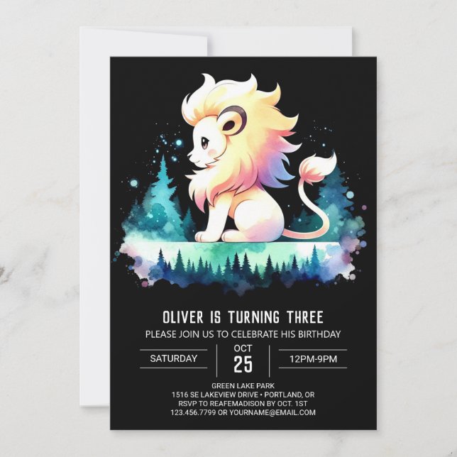Invitación Aniversario del León Cuto Encantado (Anverso)