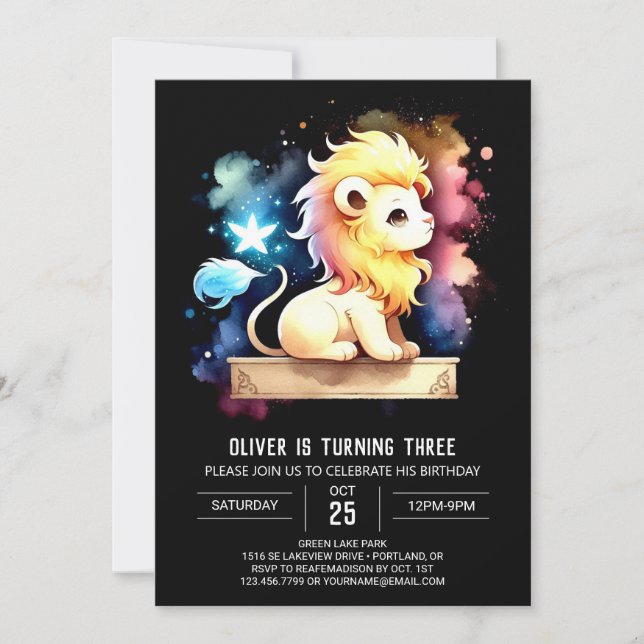 Invitación Aniversario del León Encantado (Anverso)