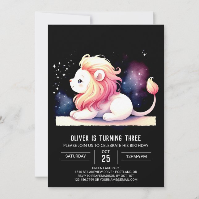 Invitación Aniversario del León Magnífico Elegante (Anverso)